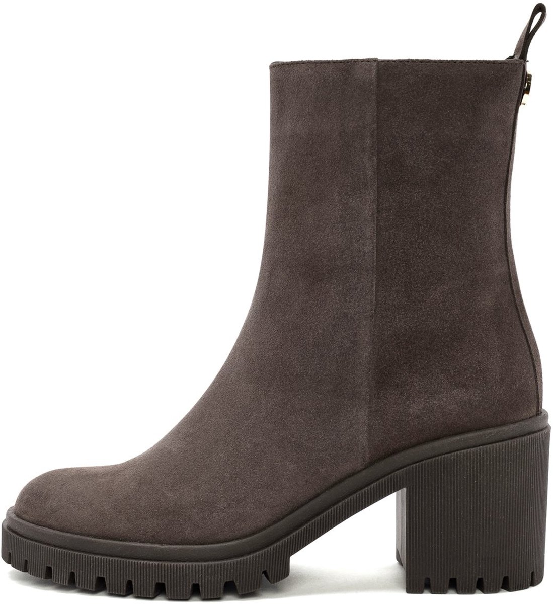DERIMOD Heeled Ankle Boots Suede Leather Heeled Ankle Boots