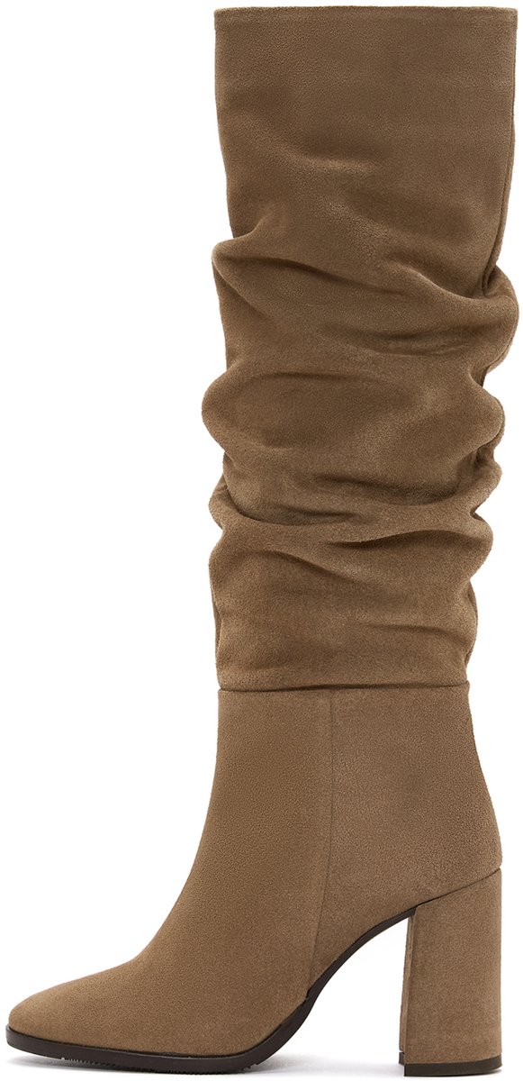 DERIMOD Heeled Boots Suede Leather Heeled Boots