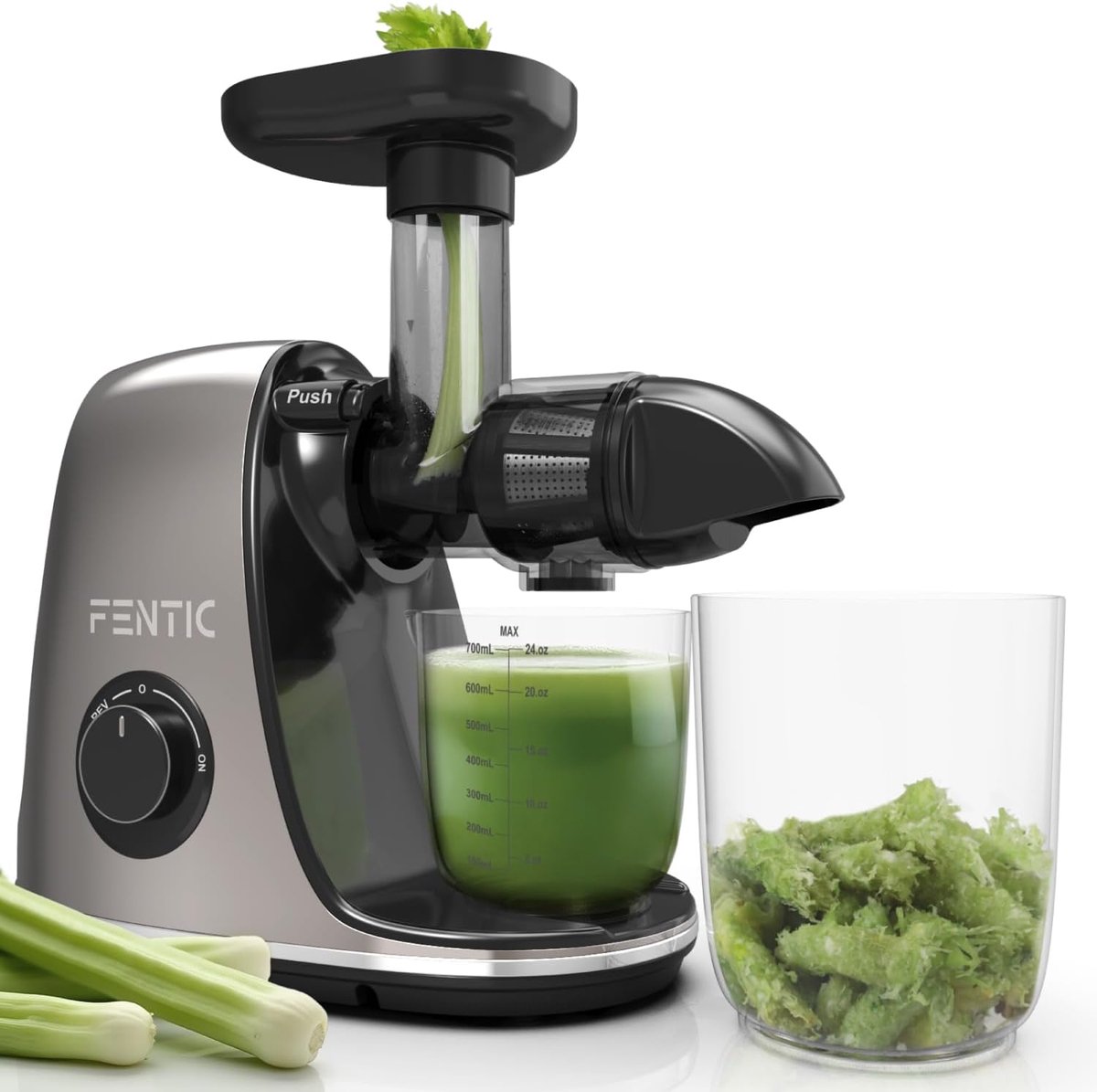 SnelShoppen - Slowjuicer Elektrische Fruitpers voor Groente en Fruit - Horizontale Slow Juicer met Reverse Functie - Stille Krachtige Motor - Sapcentr