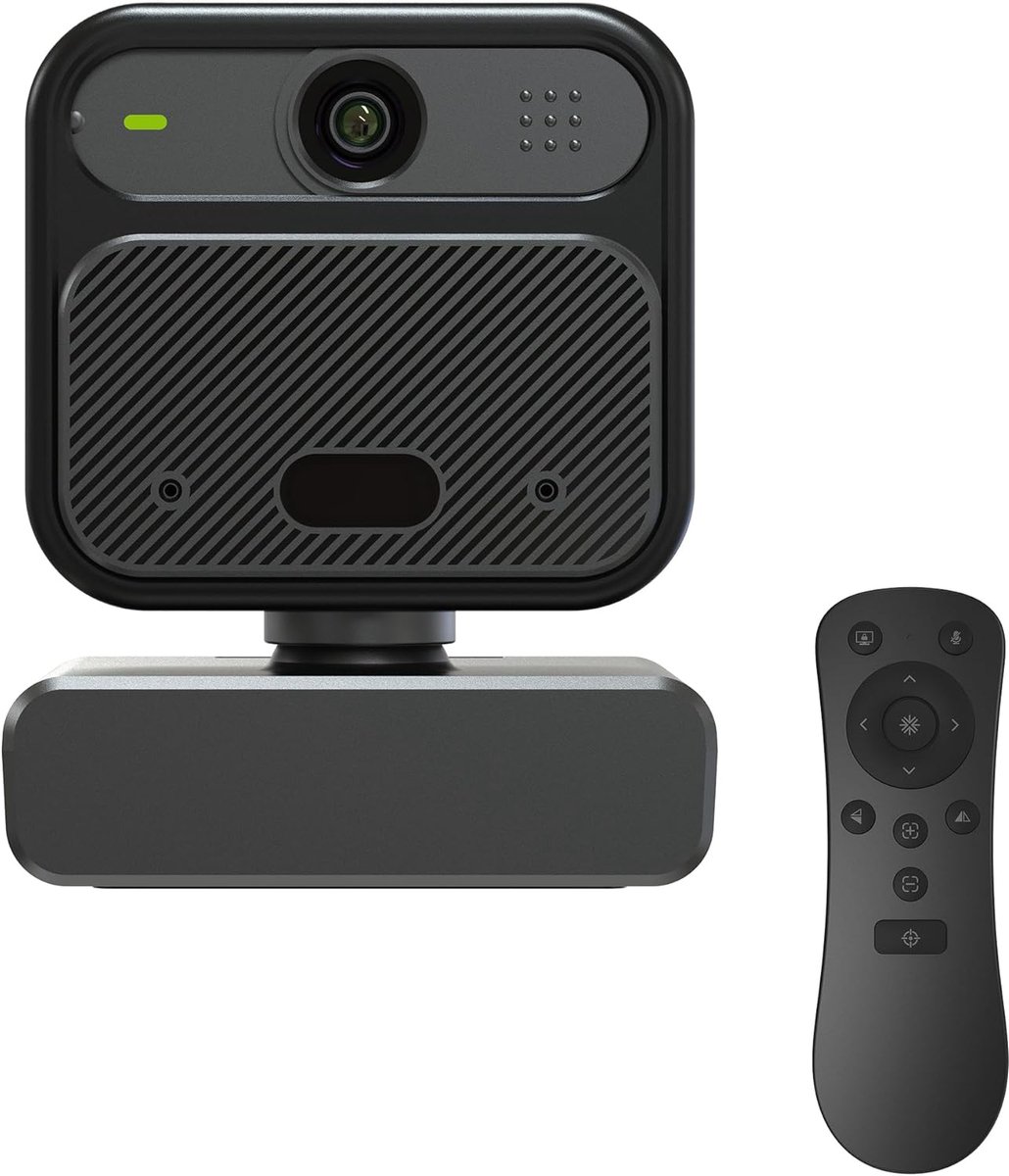 SnelShoppen - 4K Webcam met Dubbele Microfoon, Luidspreker, Afstandsbediening, Ruisonderdrukking en Lichtcorrectie voor Videobellen, Streaming en Conf