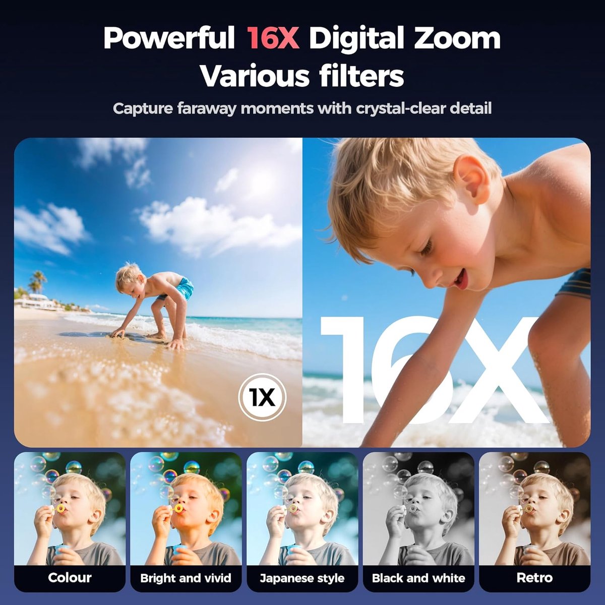 SnelShoppen - 4K Digitale Camera Roze voor Tieners - 64 MP Vlogging Camera met Flip Screen, 16x Zoom - Compacte Fotografie Camera voor Kinderen en You thumbnail 3