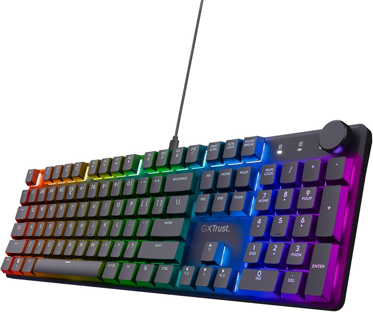 SnelShoppen - Mechanisch Toetsenbord Gaming QWERTY US, RGB Verlichting, Huano Switches, Anti-Ghosting N-Key Rollover USB, Voor PC en Laptop - Zwart