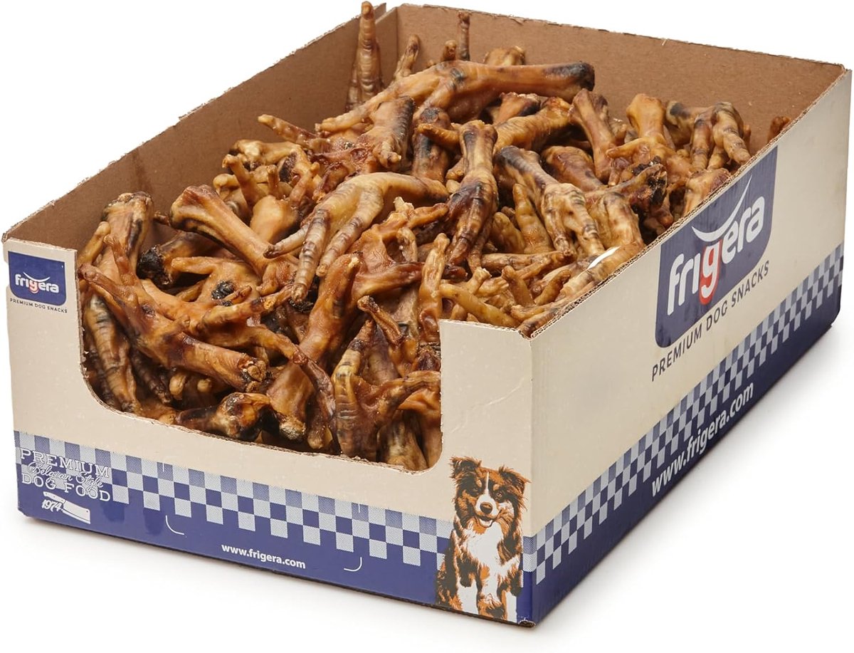 SnelShoppen - Kippenpoten voor Honden 100 Stk. 1600g - Gluten- en Graanvrij, Eiwitrijk, Natuurlijke Kauwsnack voor Gezonde Spijsvertering en Gewrichte