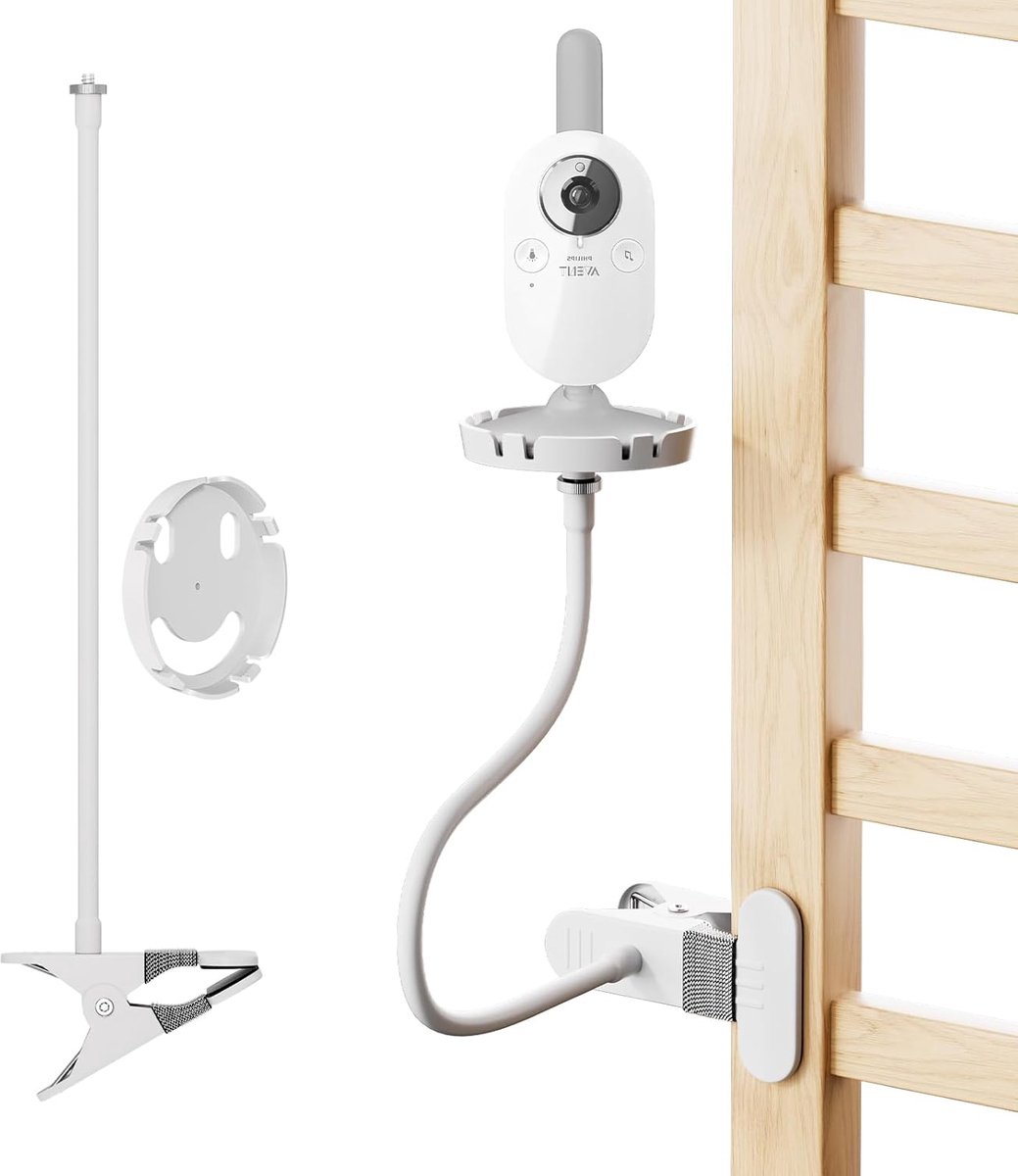 SnelShoppen - Babyhouder voor Babyfoon: Flexibele 360° Zwanenhals, Eenvoudig Zonder Boren, Veilige Babycamerahouder voor Baby's, Perfect voor Slapen e