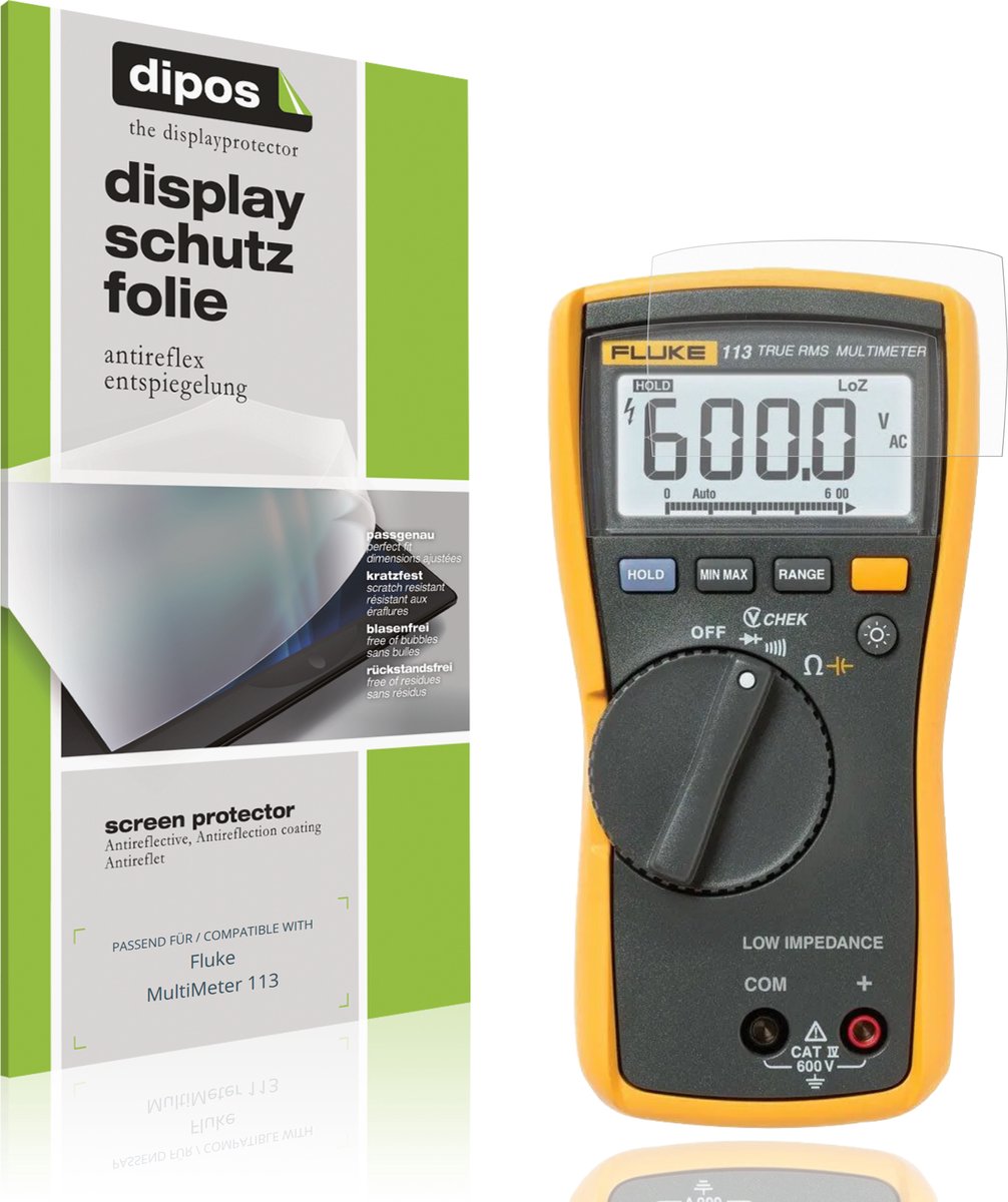 dipos – 4x Matte Beschermfolie geschikt voor Fluke MultiMeter 113 | Krasbestendige & antireflecterende Screenprotector Ultra-Thin