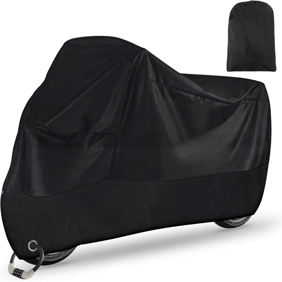 SnelShoppen - Motorfietshoes XXL 210D Oxford Stof Waterdicht Zwart - Bescherming tegen UV, Regen, Sneeuw, Stof voor Moped en Fiets 245 x 105 x 125 cm
