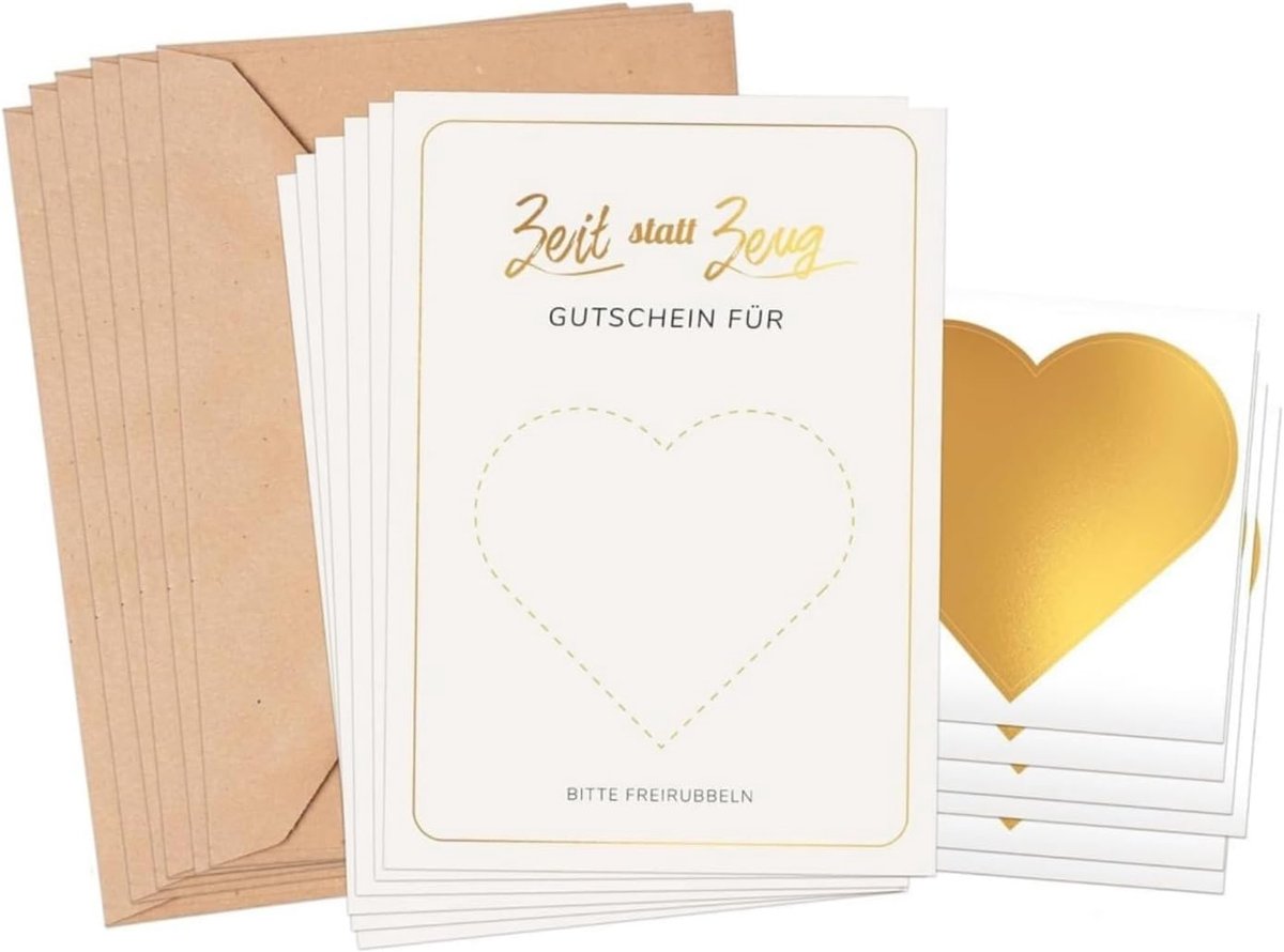 SnelShoppen - 6 Kraskaarten Tegoedbonnen met Enveloppen, Verjaardagskaarten met Krasstickers, Persoonlijke Verrassingskaarten voor Mannen en Vrouwen,