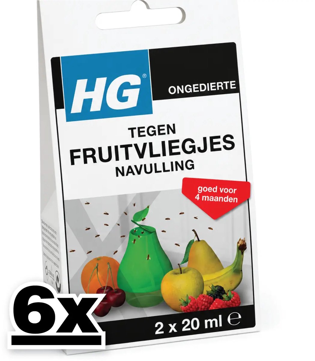 Fruitvliegjesval hg hgx navulling 2x20ml | 6 stuks