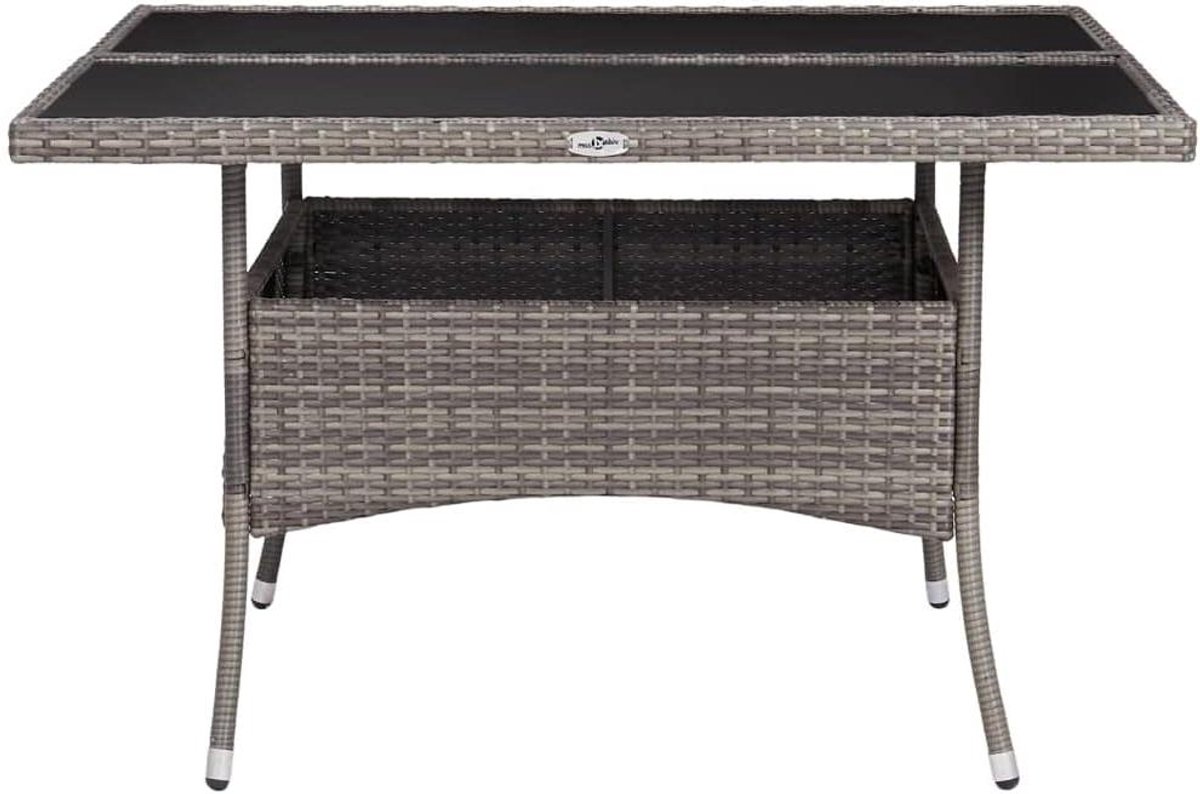 Tuintafel - Terrastafel - Buiten dineren - Onderhoudsvriendelijk - Voor 4 personen - Grijs