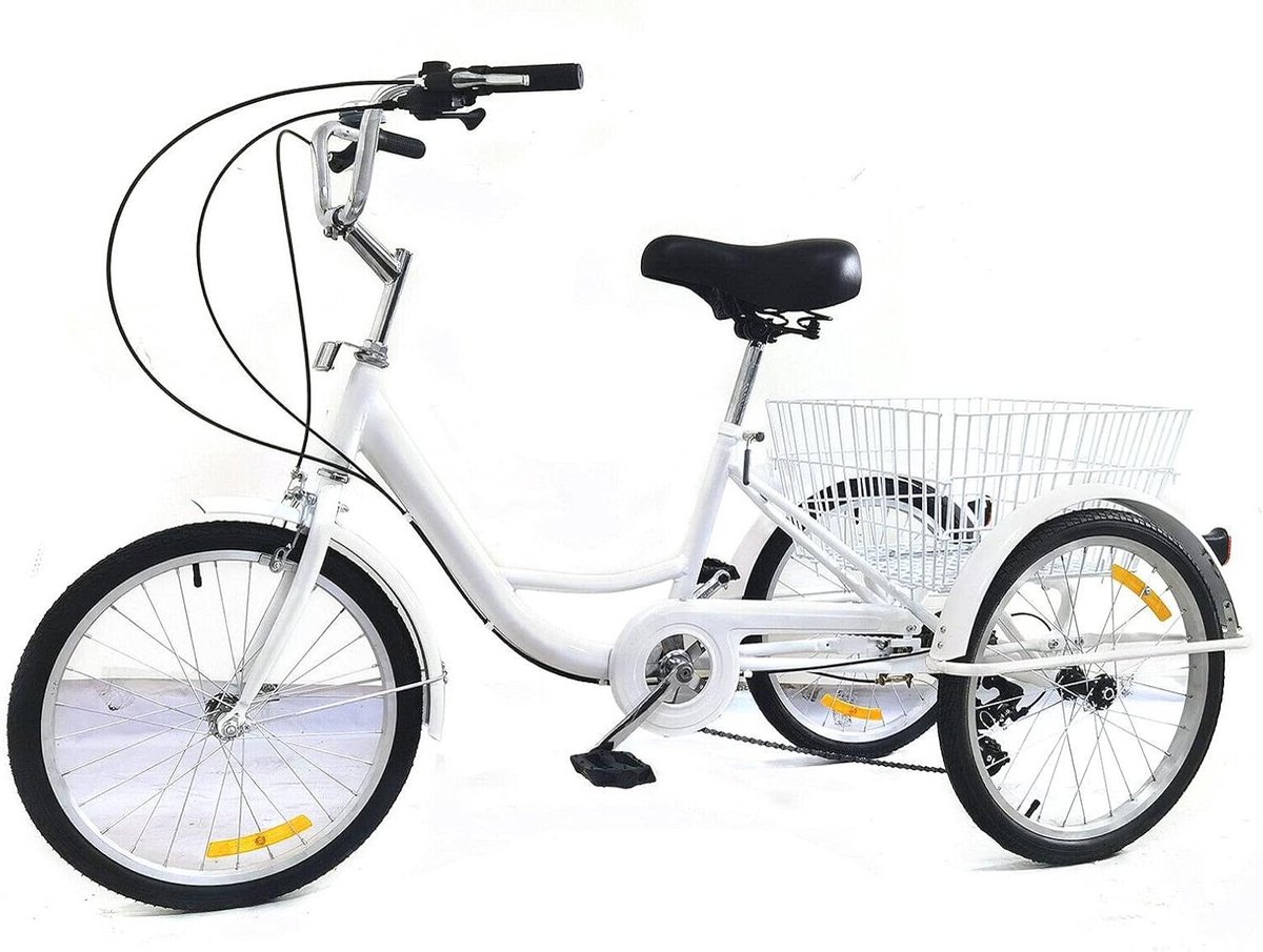 Driewieler Volwassenen - Driewiel - Boodschappen Doen - 8 Versnellingen - 20 Inch - Wit