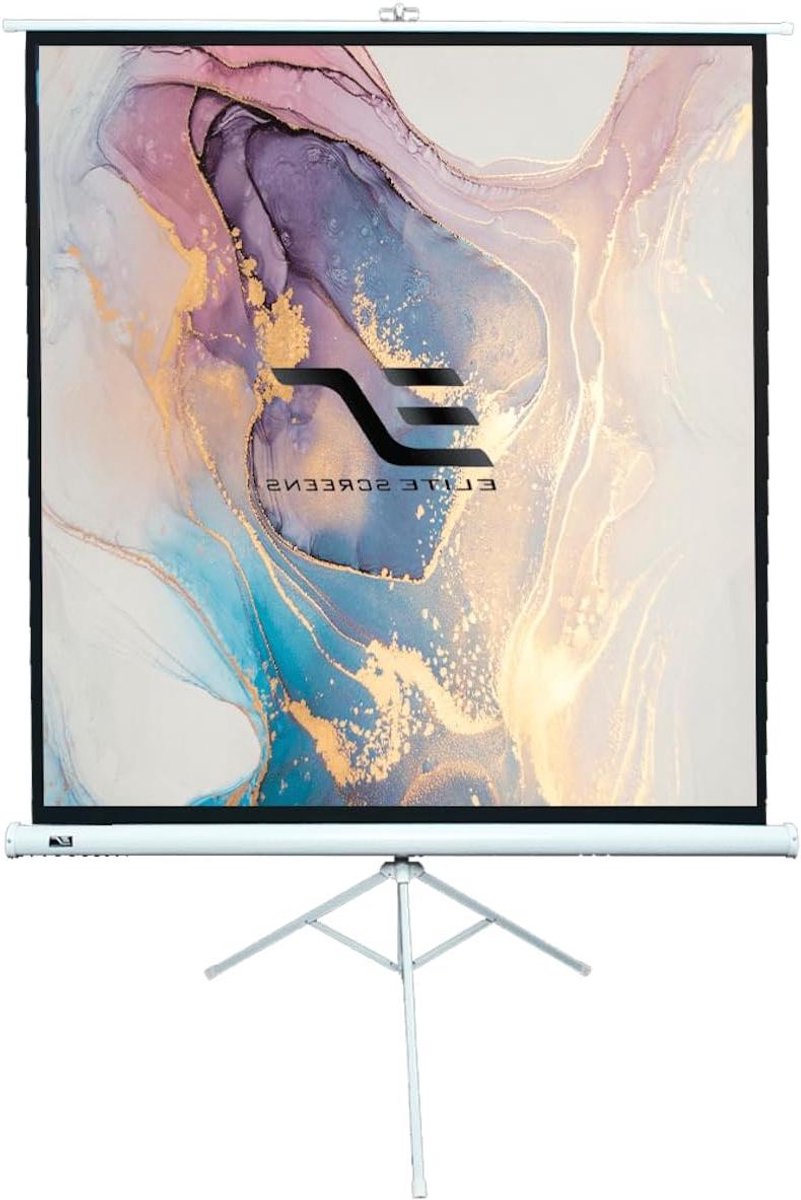 Projectiescherm - Scherm Statief - Filmavond Thuis - Handmatige Bediening - 305 cm Diagonaal - Wit