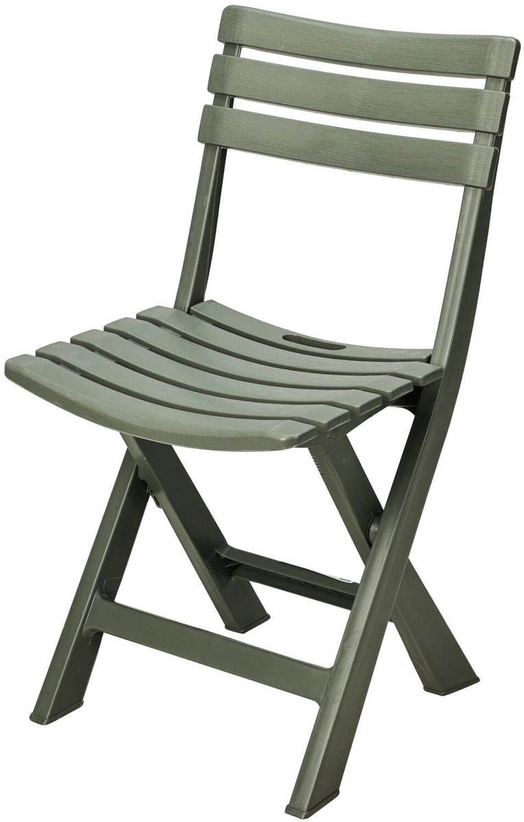 Klapstoel binnen/buiten - groen - 42 x 80 cm - stevig kunststof - bijzetstoelen - opvouwba