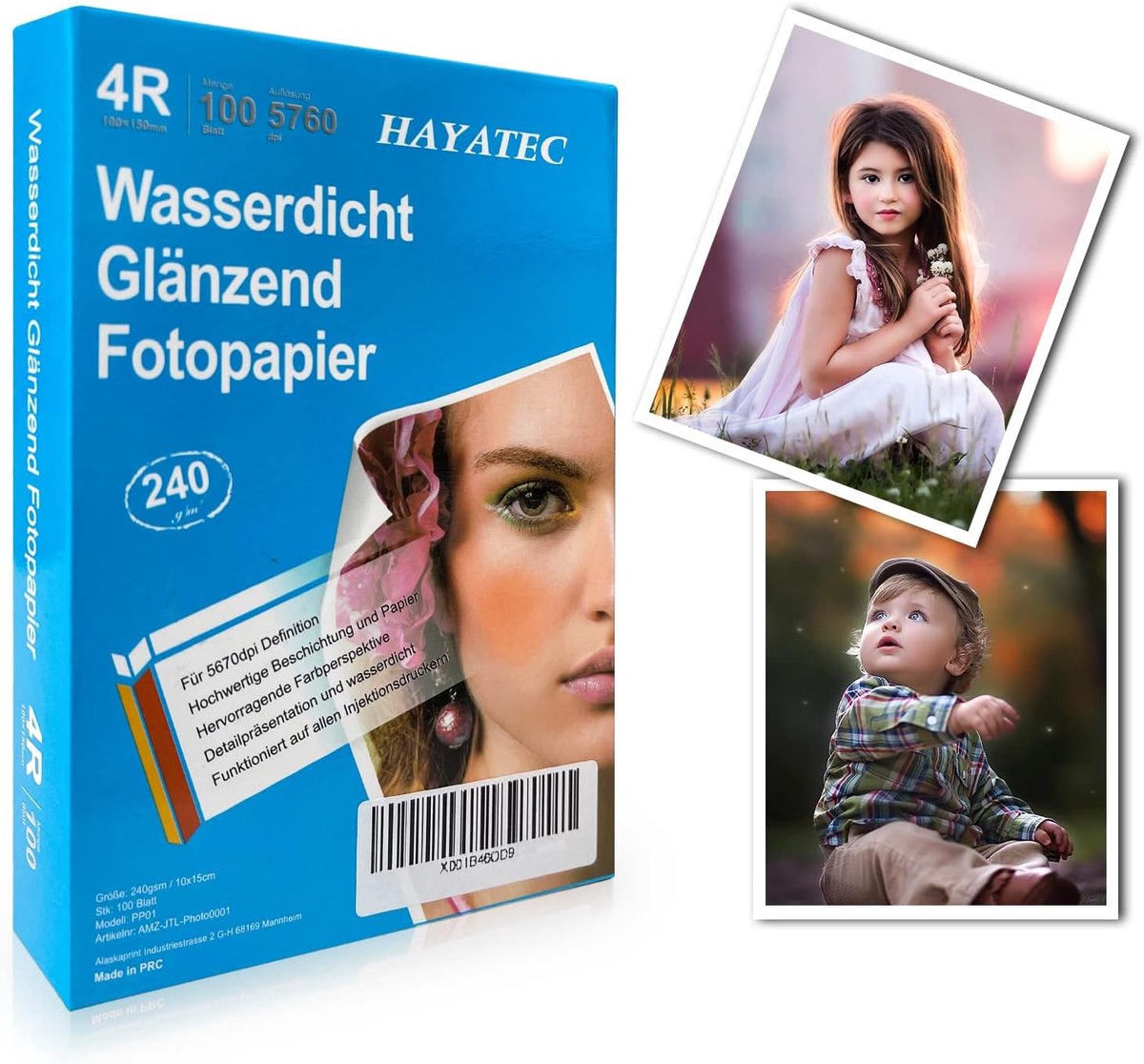 SnelShoppen - Fotopapier, 100 vellen, Hoogglanzend, Inkjetprinter, 240 g/m², Waterdicht, Direct Droog, Hoogwit, Fotokaarten, Perfect voor Feestdagen e