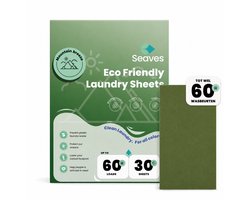 Seaves Wasstrips Mountain Breeze - 60 Wasbeurten - Wasstrips Proefpakket - Wasmiddel doekjes - Wasvellen - Biologisch afbreekbaar - Plasticvrij