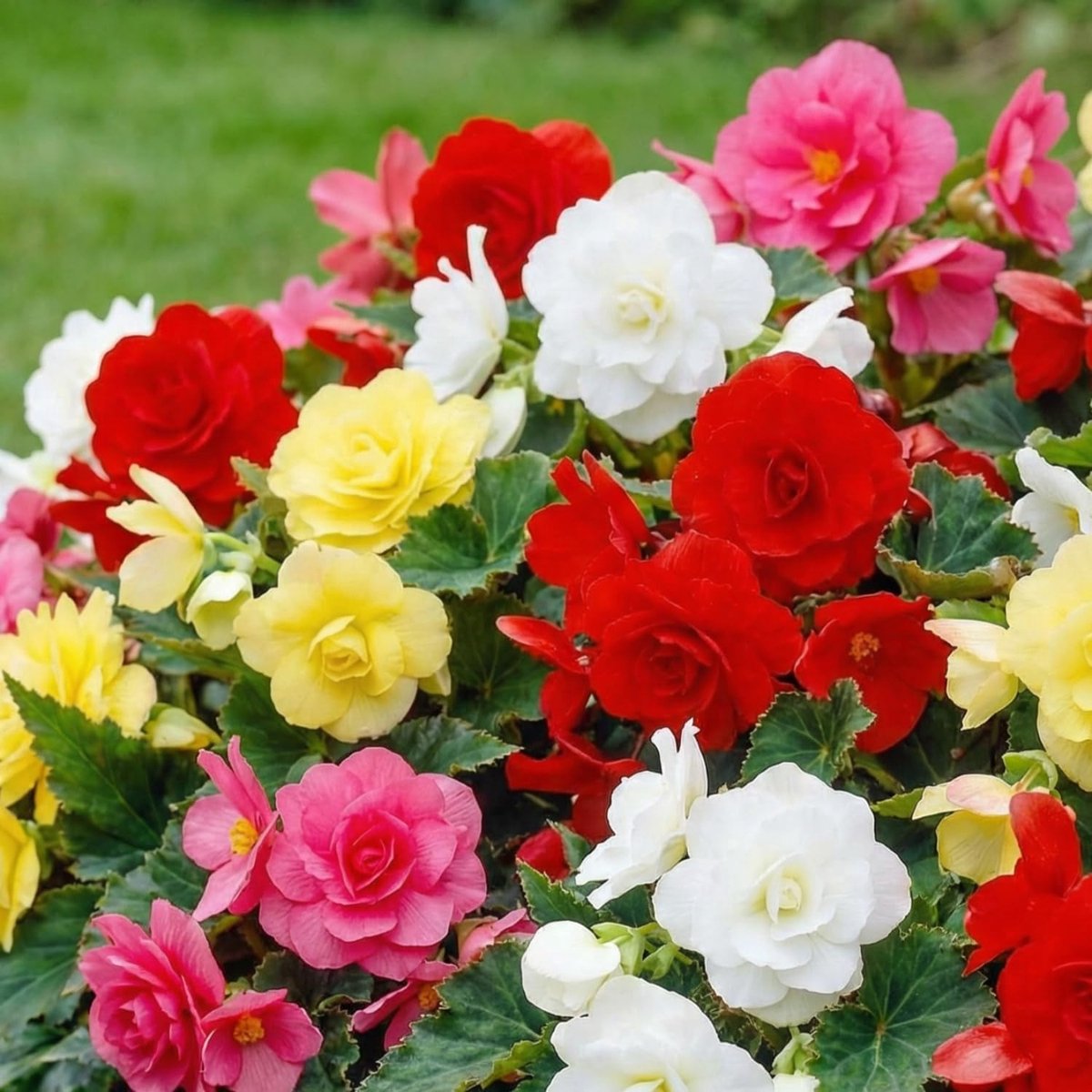 SnelShoppen - Veelkleurige Hangbegonia's Cascade Collectie - Mix van 5 Echte Begoniaknollen uit Nederland, Grote Vaste Planten voor Potten en Balkons,