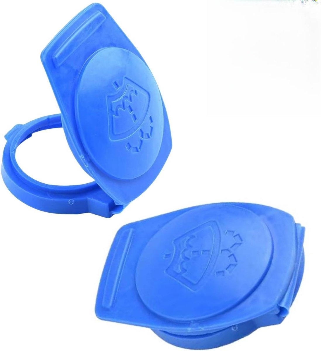 SnelShoppen - Tankdeksel Ruitenwisservloeistof 2 Stuks - Blauw Kunststof Deksel voor Ruitenwisserhouder - Geschikt voor Modellen 3Q0955455 - Auto Onde