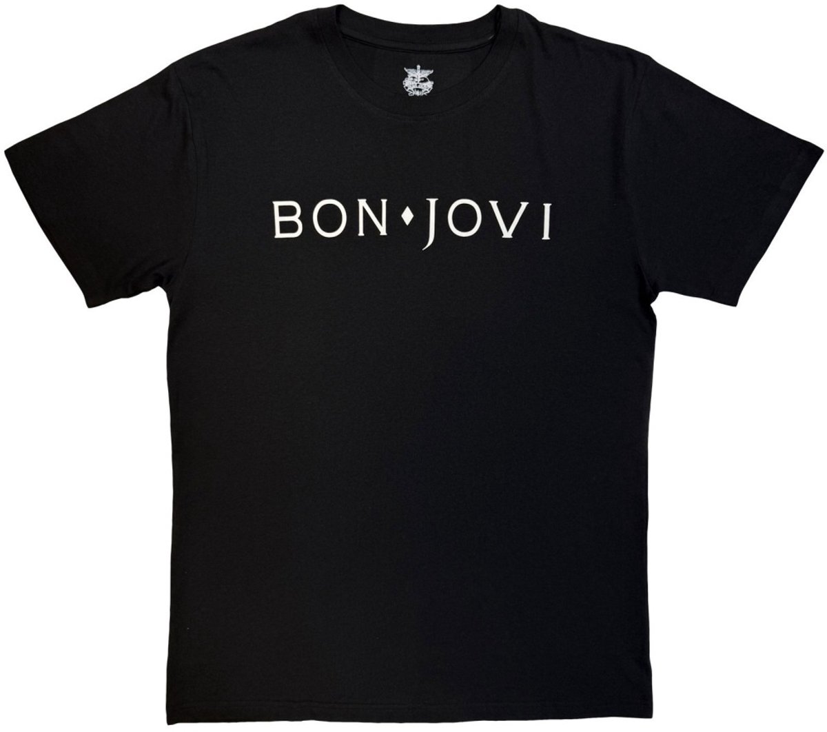 Bon Jovi - Logo Mono Heren Tshirt - S - Zwart/Wit