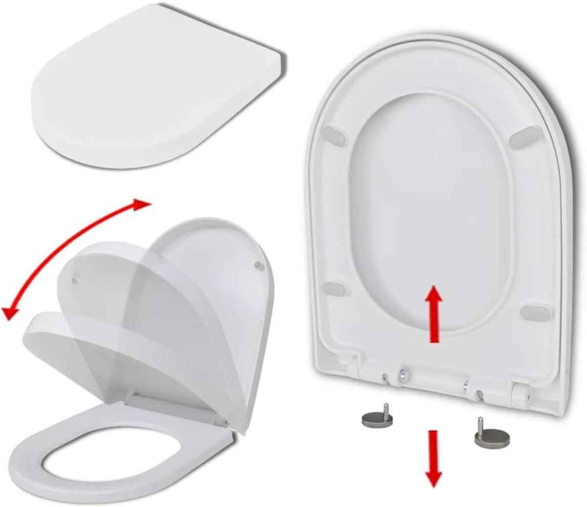 Toiletbril - WC bril - Badkamer vernieuwen - Soft-close functie - 46 x 36 cm - Wit