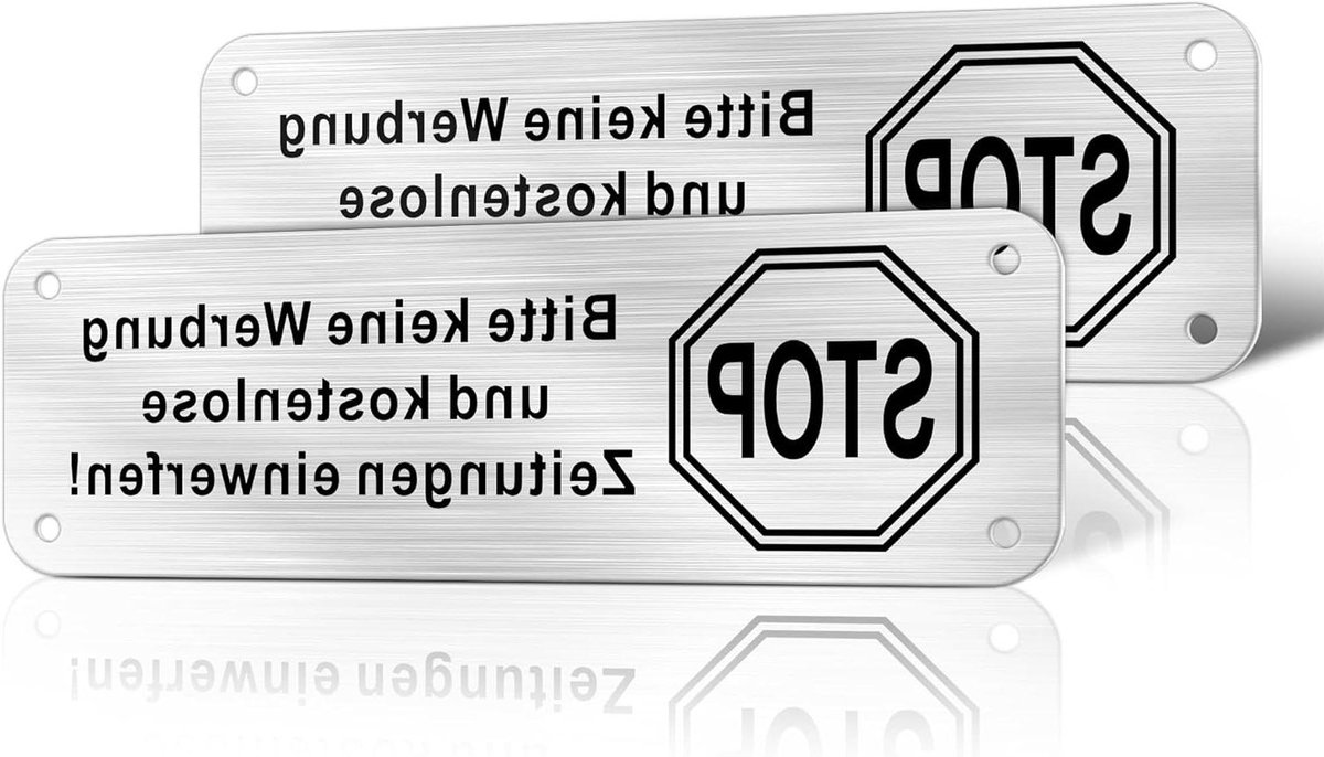Brievenbus Bord - Geen Reclame - Post Ontvangen - Duurzaam Aluminium - 15 x 5 cm - Zwart