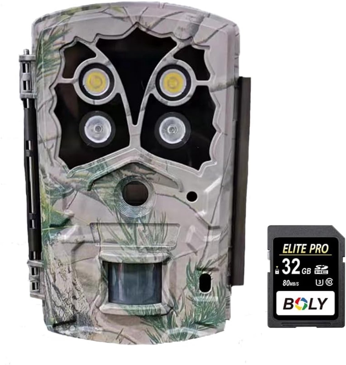SnelShoppen - Jachtcamera 4K FHD Wildcamera met Dual Flash, Nachtzicht IP68 Waterdicht, Professionele Outdoorcamera voor Beveiliging en Wildobservatie