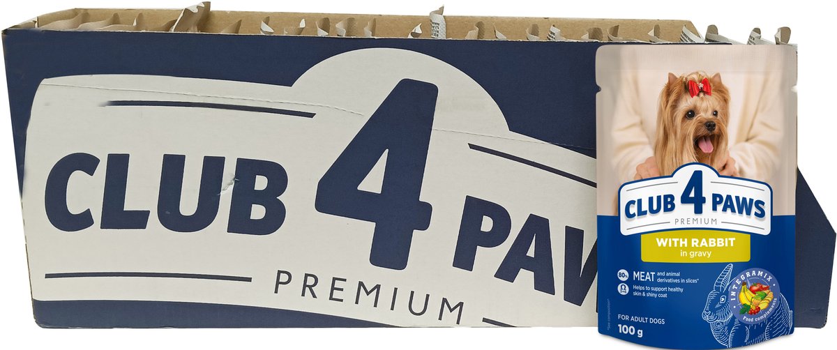 Club 4 Paws Club 4 Paws premium met konijn in jus 24 x 100 gram