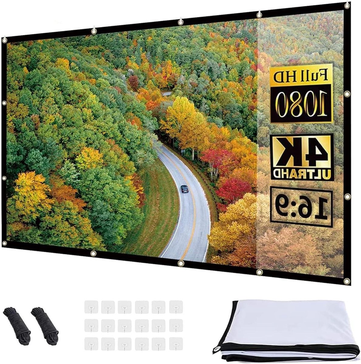 Projectiescherm - Filmdoek - Thuisbioscoop Creëren - Kreukvrij en Wasbaar - 120 Inch - Mat Wit