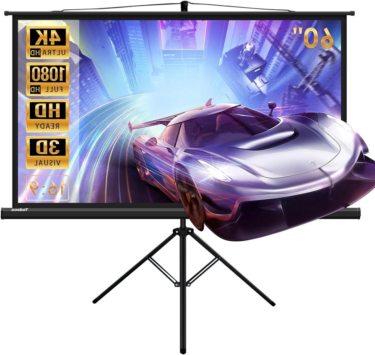 Projectiescherm - Beeldscherm - Thuisbioscoop Creëren - Stabiele Tripod - 60 Inch - Wit