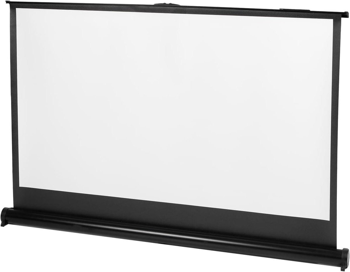 Projectiescherm - Beamerdoek Tafelmodel - Films Presentaties Tonen - Mat Wit Oppervlak - 40 Inch 16:9 - Zwart
