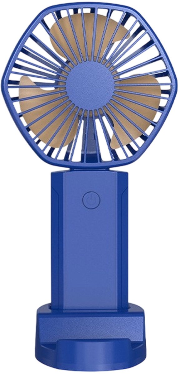 Draagbare ventilator – stil, oplaadbaar via USB, geschikt voor bureau, reizen, buiten en make-up; inclusief standaard en handgreep