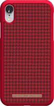 Nordic Elements Sif backcover voor Apple iPhone XR -  Pied-de-poule rood / zwart textiel