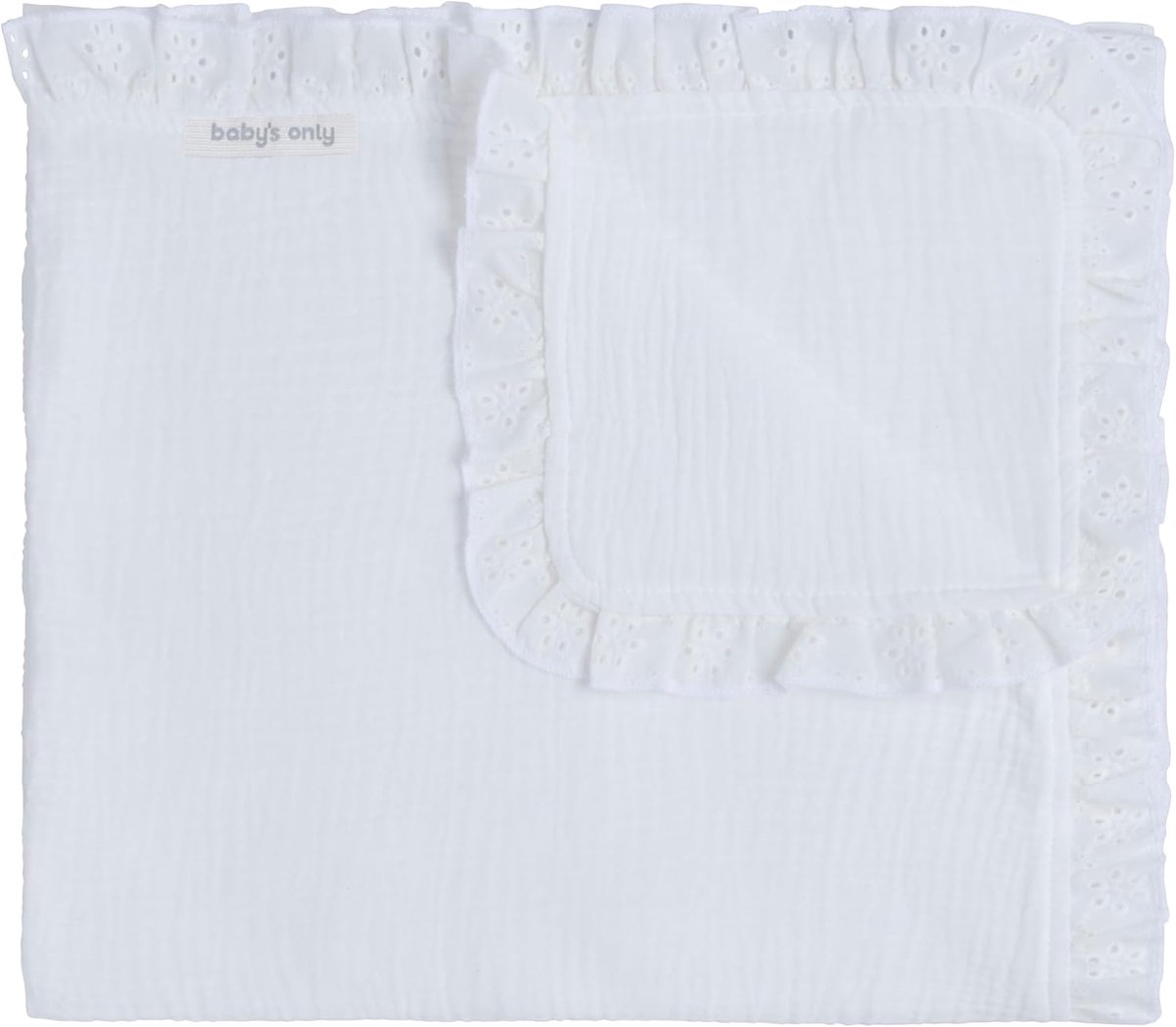 SnelShoppen - Crib Blanket Baby Dekentje Calm 70x95cm - Wit - Zacht, Wasbaar en Warm - Perfect voor Babybedje, Mix & Match Combinaties