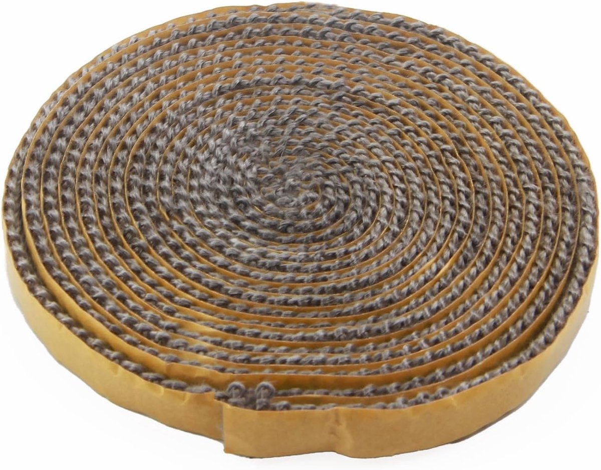 SnelShoppen - Zelfklevende Hittebestendige Isolatie Dichting voor Houtkachel, Haard en Oven, 300 cm x 10 mm x 2 mm, Vezelglas, Tot 550 °C