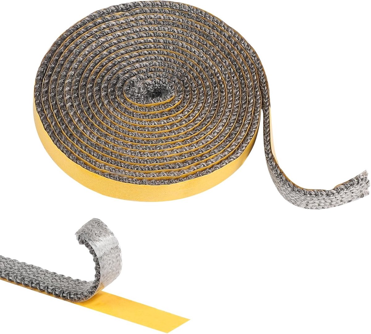 SnelShoppen - 1 Stuk Haardafsluitband, 2mm x 15mm x 2.5m, Zelfklevende Ovenafsluitband, Glasvezel Sealing Tape voor Kachel, Haard, Oven Deur, Stookpij