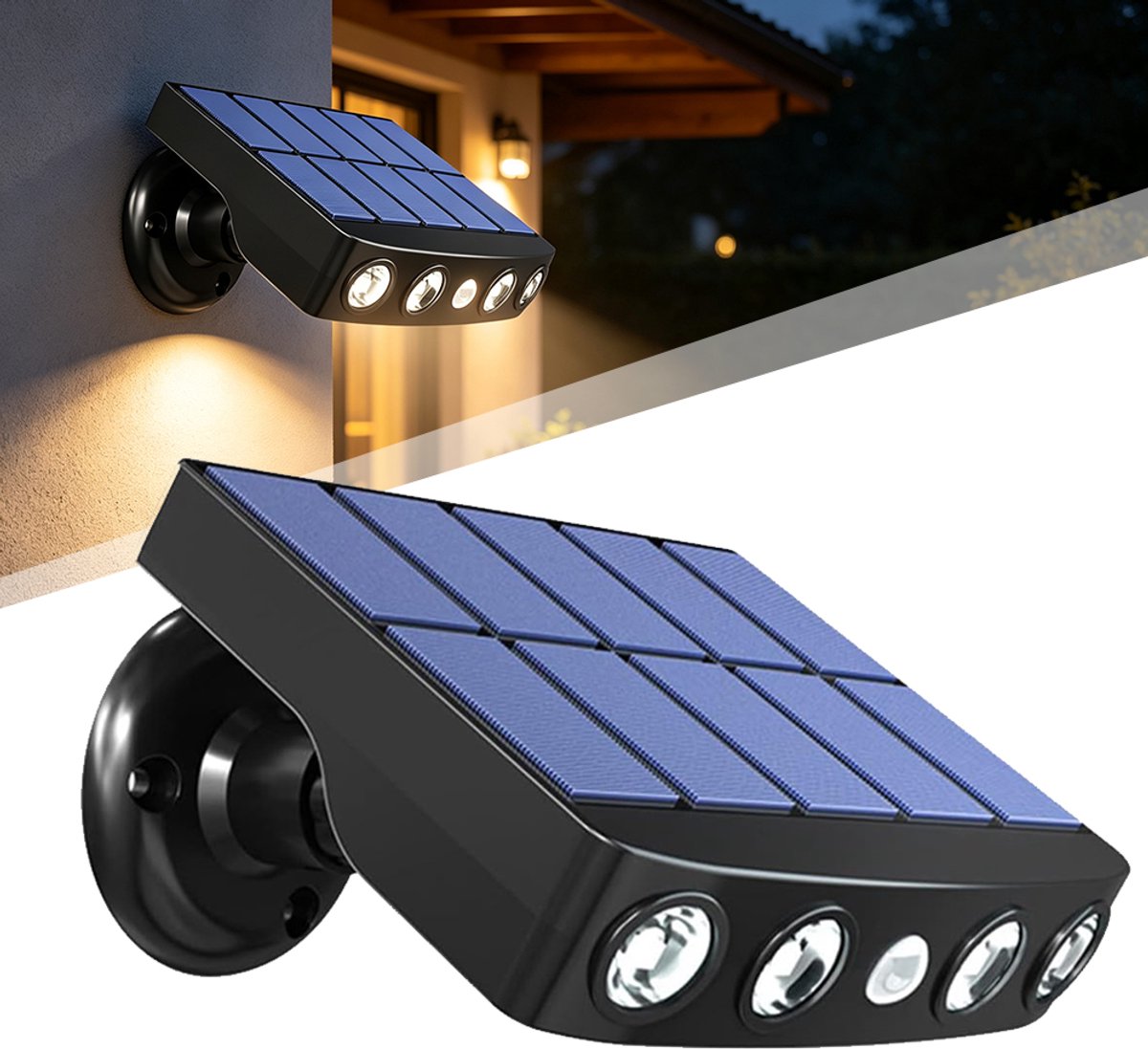22 LED-Zonneschijnwerper - Zonnelampen Met Bewegingsdetector - Waterdichte Wandlamp - Solar Buitenspot - Tuinbeveiligingslamp