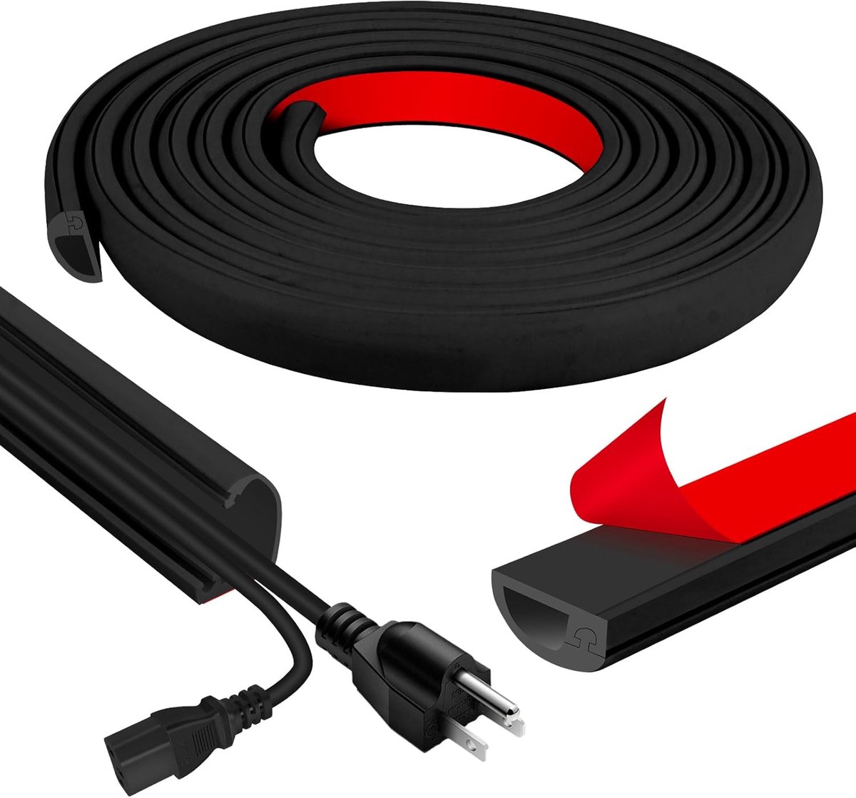 SnelShoppen - Flexibele Kabelgoot Zelfklevend 3 m 7 x 14 mm voor Vloeren, Plafonds, Muren, Tegels - Kabelbescherming en Organisatie