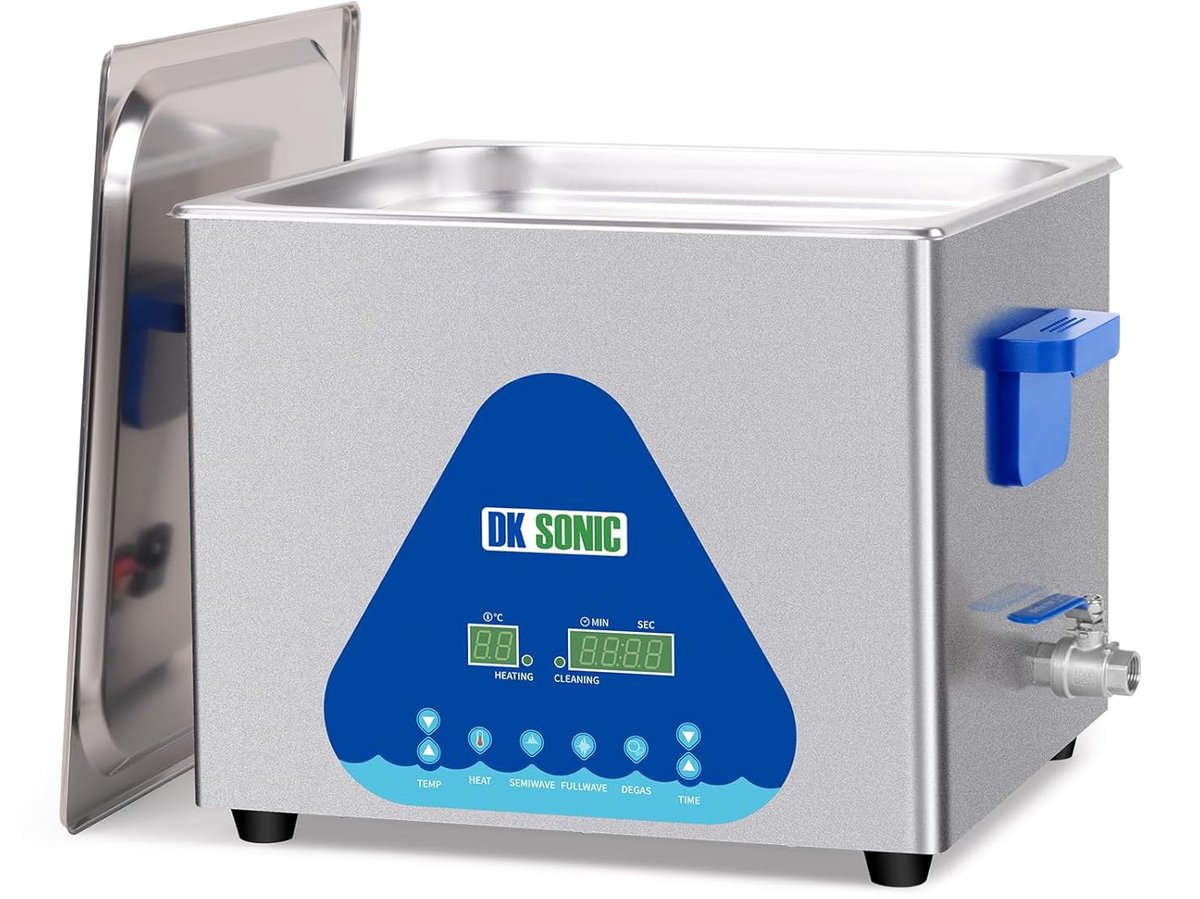 SnelShoppen - Ultrasonische Reinigingsmachine 15L - 360W Geluid Cleaner met Verwarming en Timer - Digitale Controle voor Motoren, Carburateurs, Kettin