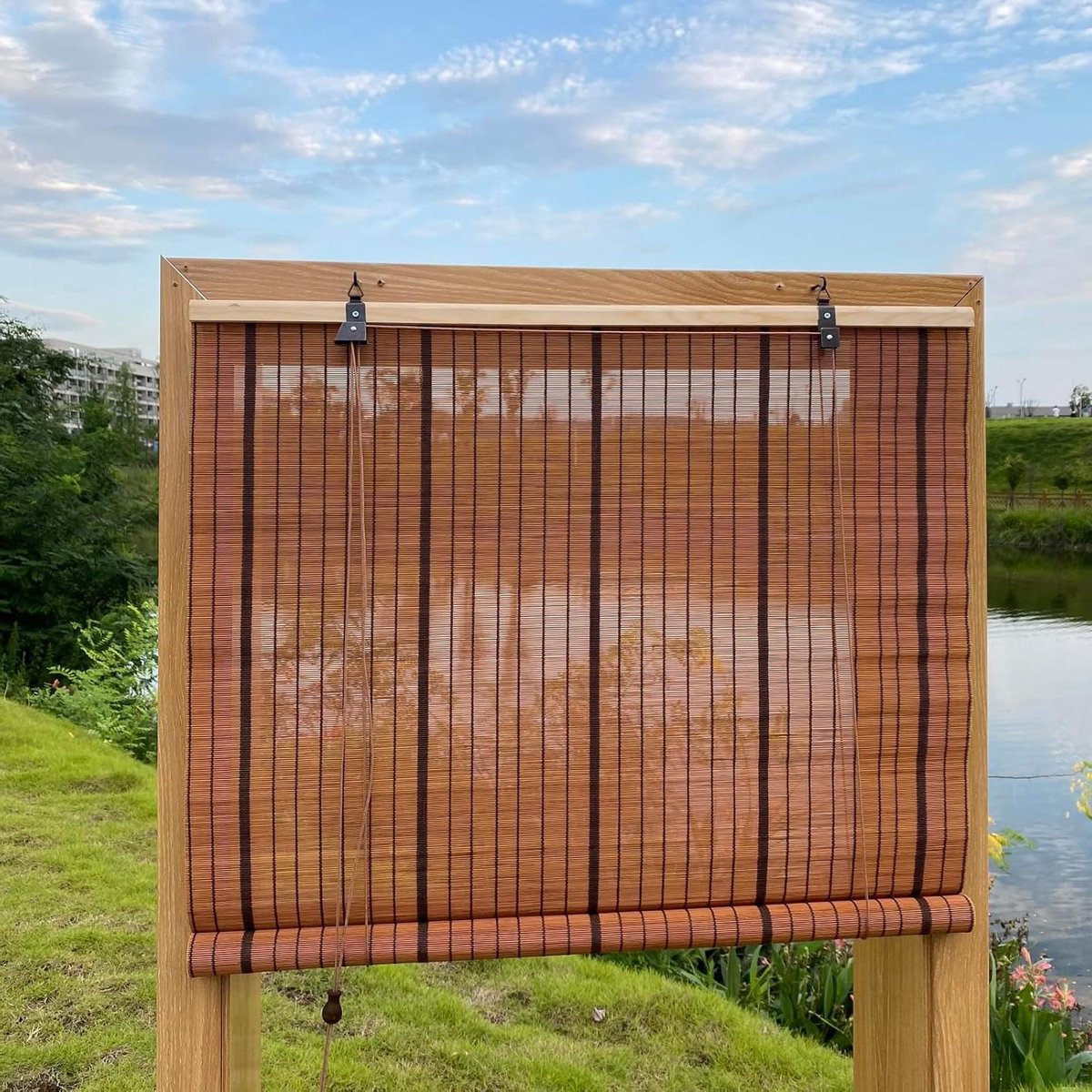 Bamboe Rolgordijn - Vouwgordijn Raamdecoratie - Privacy Zonwering - Natuurlijk Materiaal -
