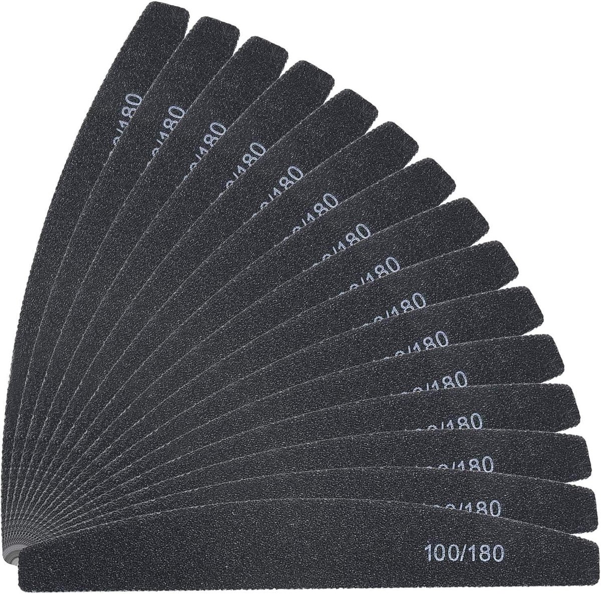 SnelShoppen - 16PCS Nagelvijlen Set, Dubbelzijdige 100/180 Grit Nagelvijlen, Professionele Manicure Vijlen voor Nagelverzorging en Styling (Zwart)