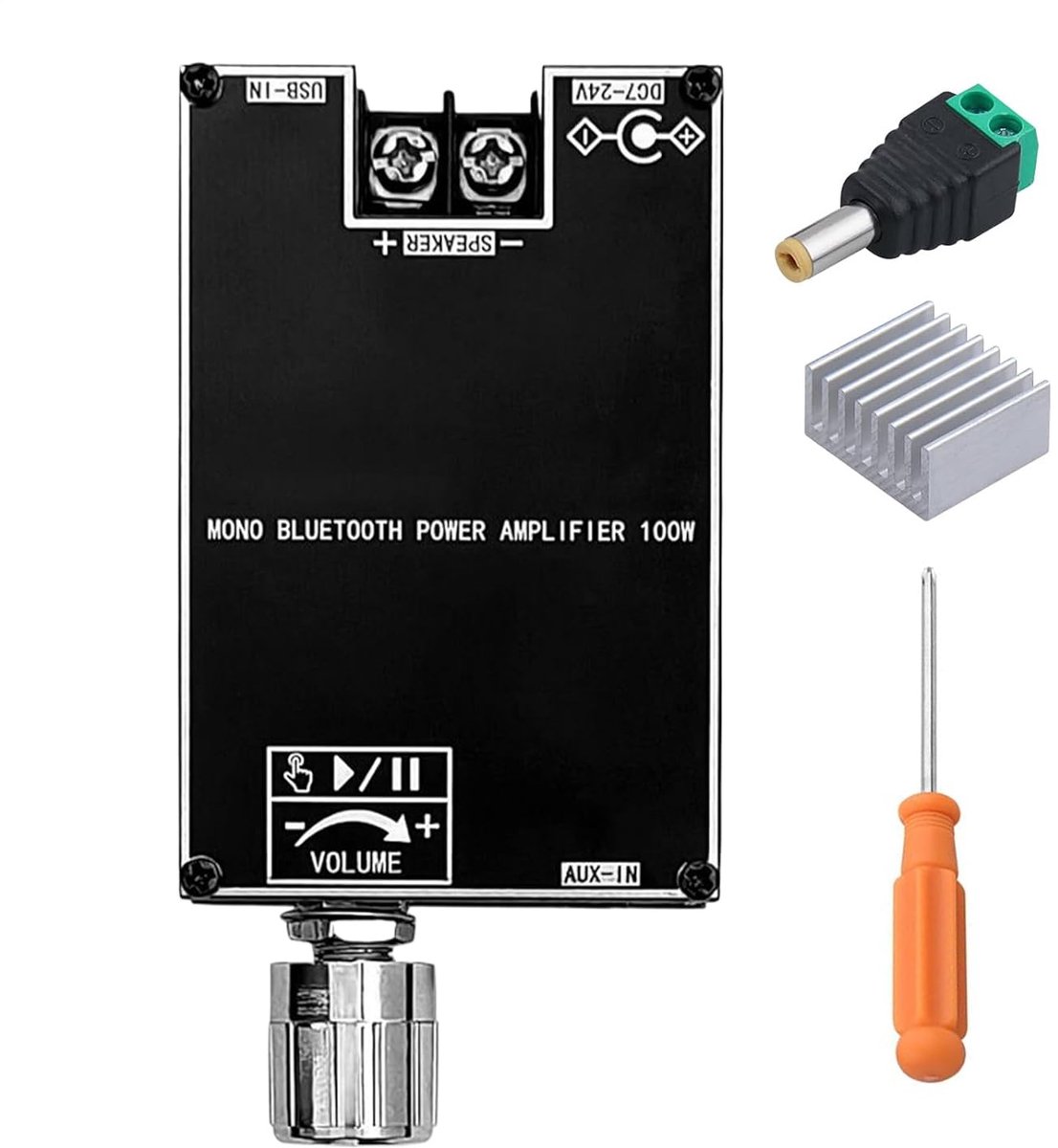 SnelShoppen - Draadloze Versterker - 100W Mono Luidspreker Systeem, Draagbare Audio Accessoire voor Feest, Tuin, Camping, Auto en Studio
