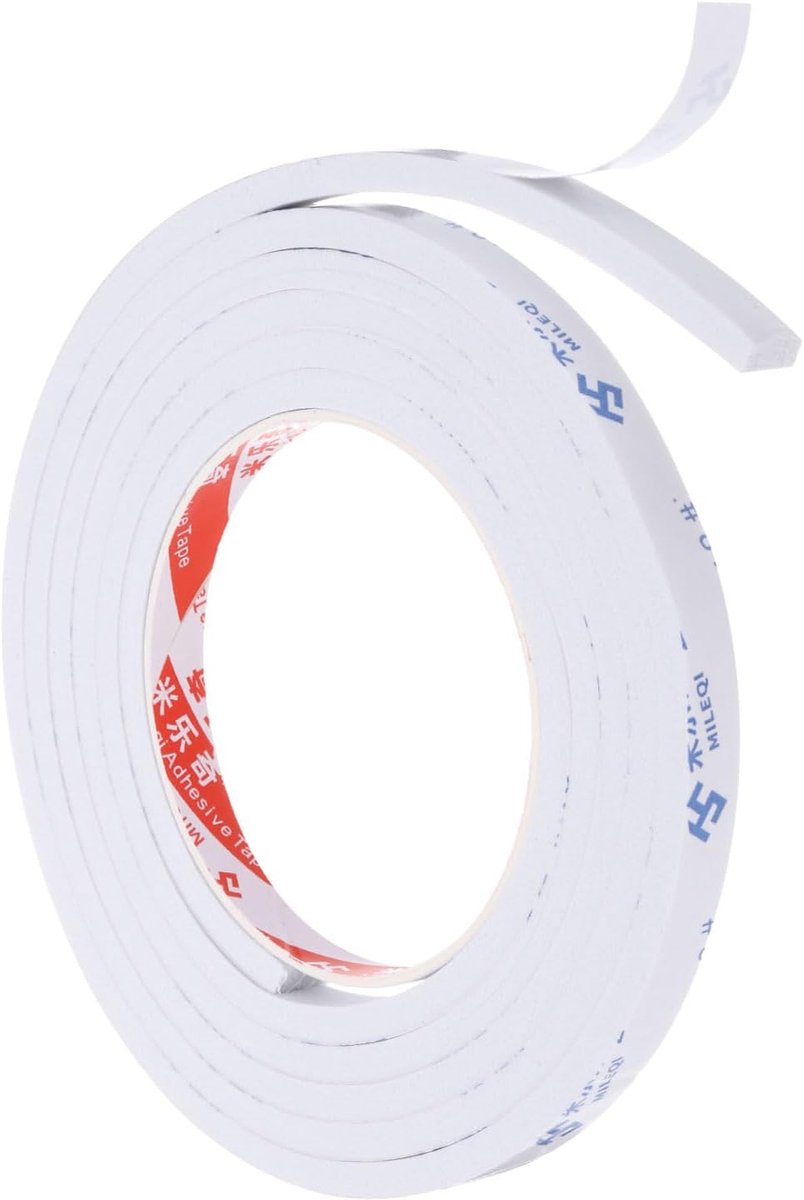 SnelShoppen - 2m Dichtschuimtape 1cm Breed 5mm Dik Enkelzijdige Weerstrip Deurafdichting voor Raam Isolatie, Wit - Schokabsorberend, Geluidsisolerend,