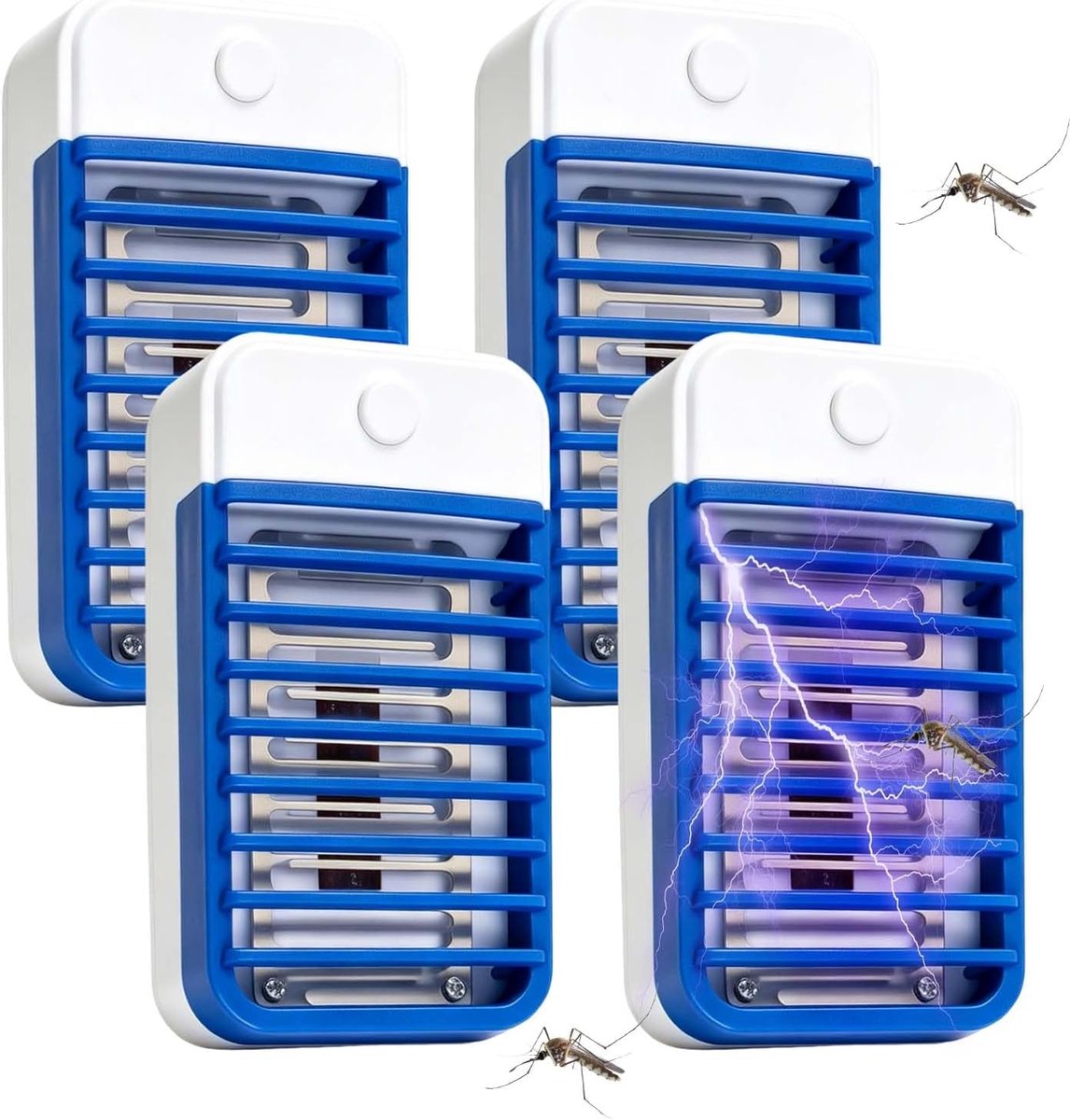 SnelShoppen - 4 Stuks Elektrische Muggenlamp - Insectenvernietiger met UV-Licht - Stil en Efficiënt - Muggenbestrijding voor Binnen, Keuken, Slaapkame