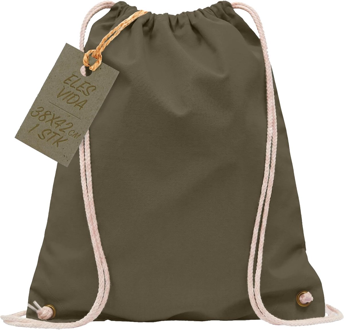 SnelShoppen - ELES VIDA Katoenen Sporttas Rugzak Gymtas Jute Tas Oeko-Tex®-gecertificeerd Boodschappentas Beschilderen 40x30cm