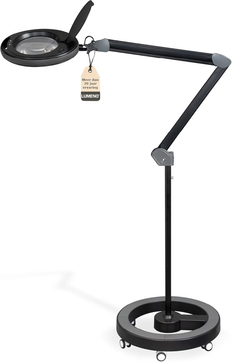 SnelShoppen - Dimbare LED Loeplamp 152 mm Lens Echt Glas, Instelbare Helderheid, Geschikt voor Cosmetica, Nageldesign, Pedicure, Handwerk, Zwart Rolst