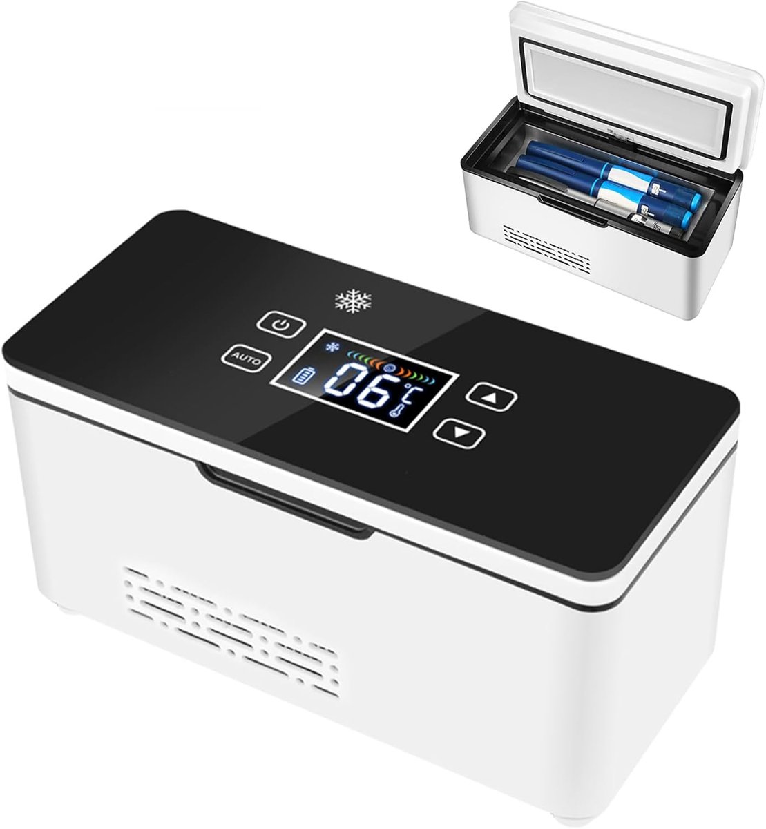 SnelShoppen - Draagbare Elektrische Insuline Koelbox - Mini Medicijnen Koelkast met Accu, LED-display (2-8 °C), Ideaal voor Thuis, Onderweg en in de A