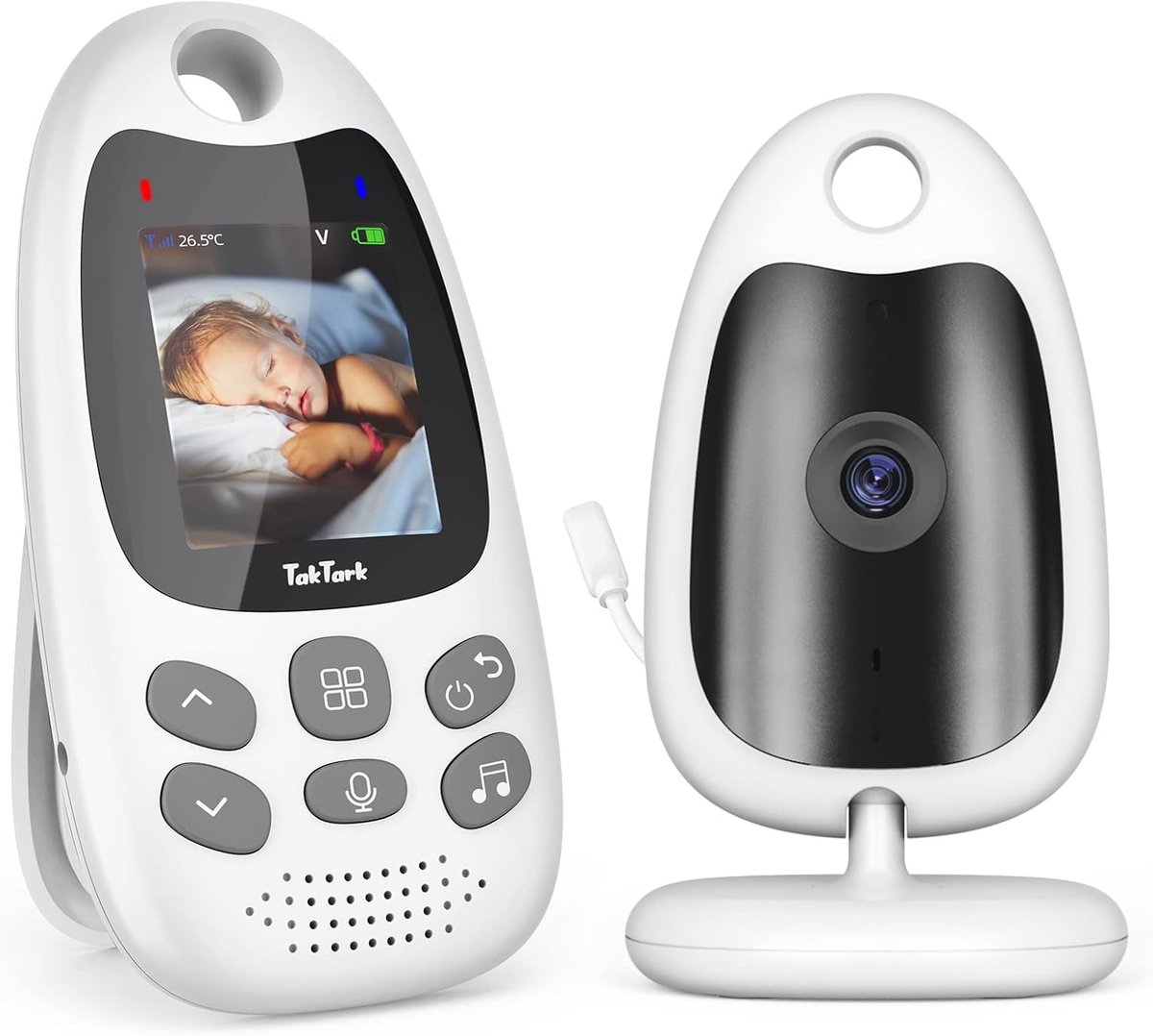 Babyfoon met camera - Video monitor - Kind bewaken - Tweeweg communicatie - 2.0 inch scherm - Wit