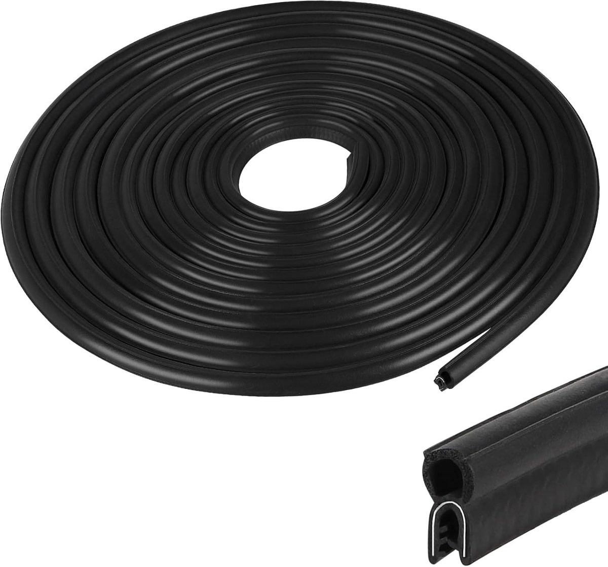 SnelShoppen - Universele Rubber Deurafdichting 10m - EPDM Kofferbakafdichting - Zwart Afdichtingsprofiel voor Auto's, Caravans, Vrachtwagens, Garages,
