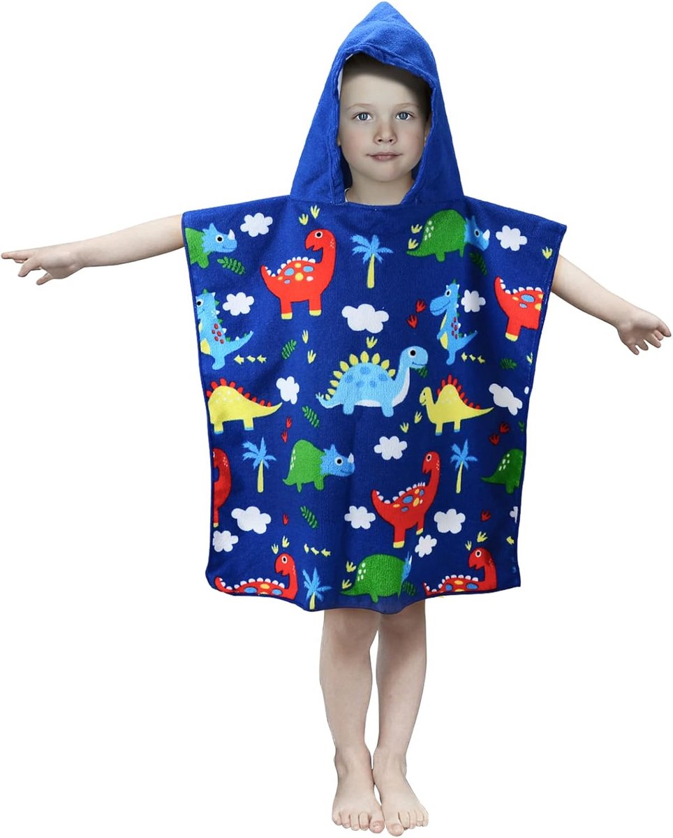SnelShoppen - Kinderhanddoek met Capuchon voor Jongens en Meisjes, Zachte Badhanddoek Poncho van Microvezel, Ideaal voor Strand, Bad en Surf, 61x61 cm