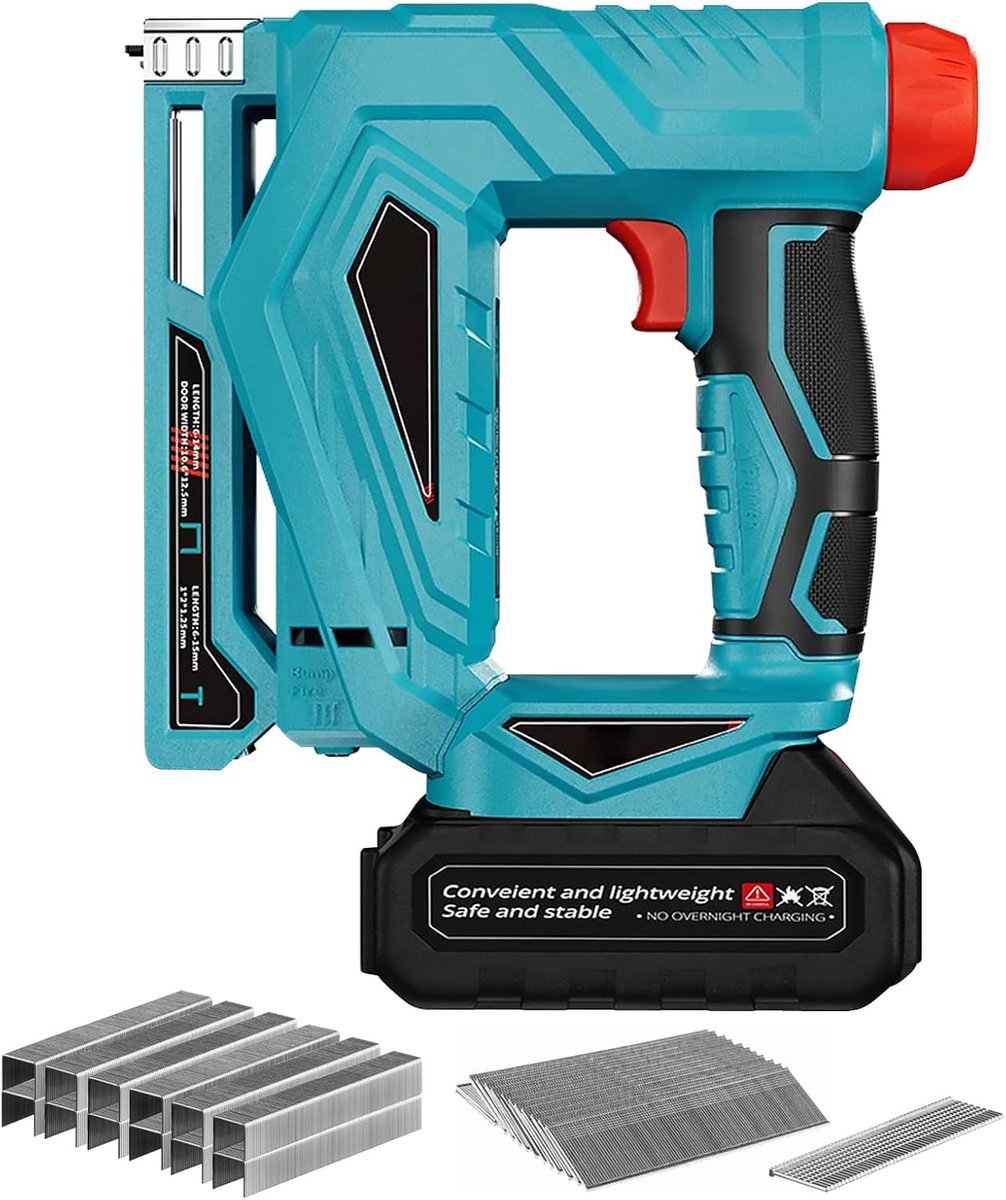 SnelShoppen - Accutacker Nagelgun voor Makita 18V Lithium Batterij, 100W Elektrische Tacker met 2000 Spijkers, Ideaal voor Klussen en DIY Projecten
