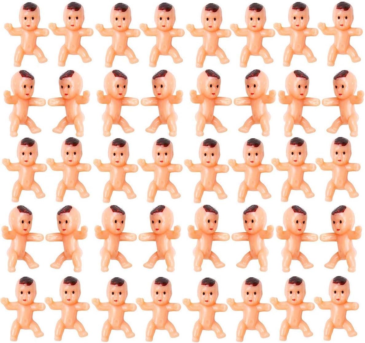 SnelShoppen - Mini Plastic Babies - 100 Stuks Kleine Baby Figurines - Veilig, Niet-toxisch en Perfect voor Baby Shower, IJsblokspel en Feestdecoraties