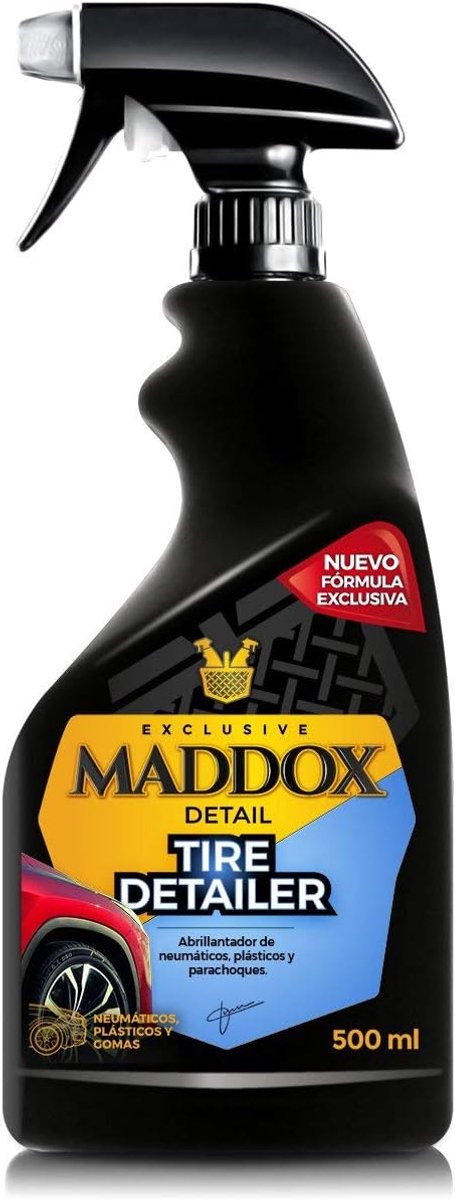 SnelShoppen - Maddox Detail Tire Detailer - Bandglans, Plastic en Rubber Auto Exterieur, 500ml, Biologisch Afbreekbaar, Weerbestendig, Herstelt Glans
